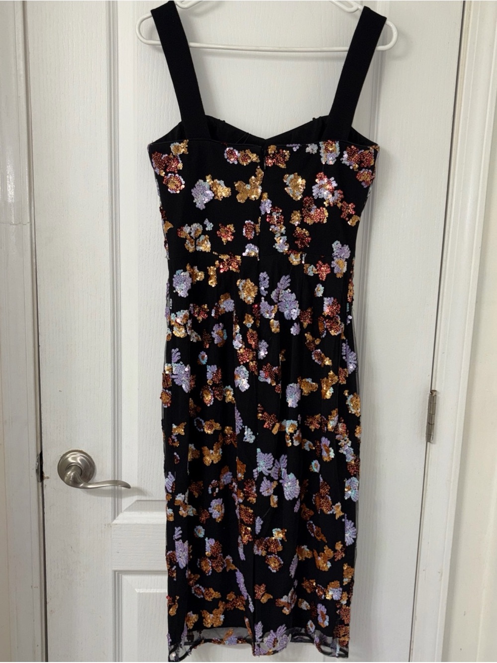 NWT Dress The Population Womens Black Floral Nicole Sequins Bodycon Dress Size M - Picture 7 of 7